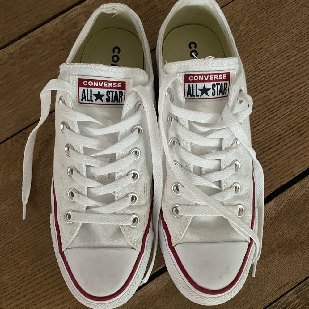 Classic white Chuck Taylor’s. Size 8